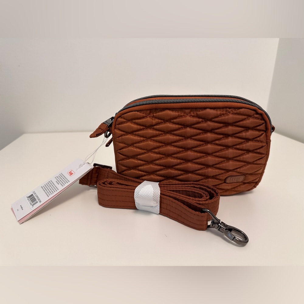 NWT LUG Coupe Copper Brown Quilted Crossbody Bag